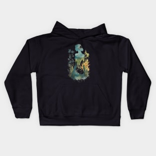 Vintage Nature Muse. Female body. Kids Hoodie